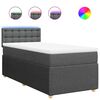 vidaXL Cama box spring con colch&oacute;n tela gris oscuro 80x200 cm