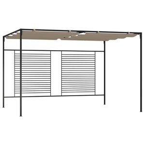 vidaXL Cenador con techo retr&aacute;ctil gris taupe 3x4x2,3 m 180 g/m&sup2;