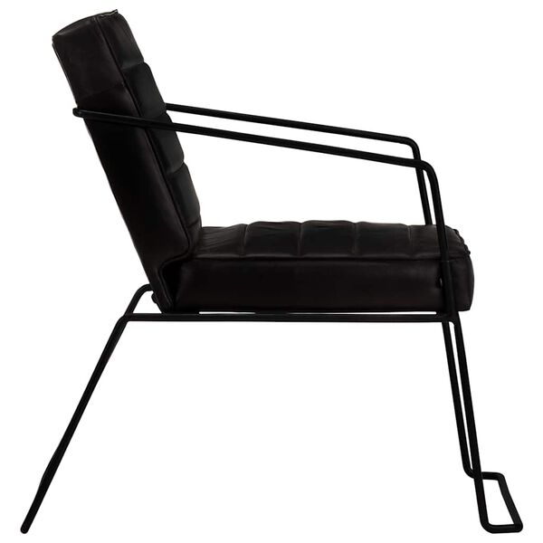 vidaXL Sillón de cuero auténtico negro