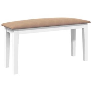 vidaXL Banco 90 cm madera maciza caucho blanco