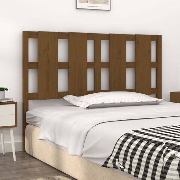 vidaXL Cabecero de cama madera maciza pino marrón miel 125,5x4x100 cm