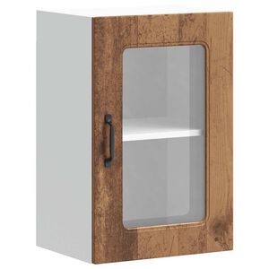 vidaXL Armario de cocina de pared con puerta de cristal "Kalmar" de, madera de ingenier&iacute;a envejecida