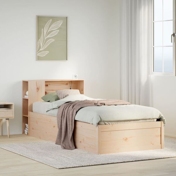 vidaXL Estructura de cama sin colchón madera maciza pino 75x190 cm