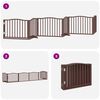 vidaXL Puerta de perros plegable 6 paneles madera &aacute;lamo marr&oacute;n 480 cm