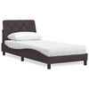 vidaXL Cama con colch&oacute;n tela marr&oacute;n oscuro 90x200 cm