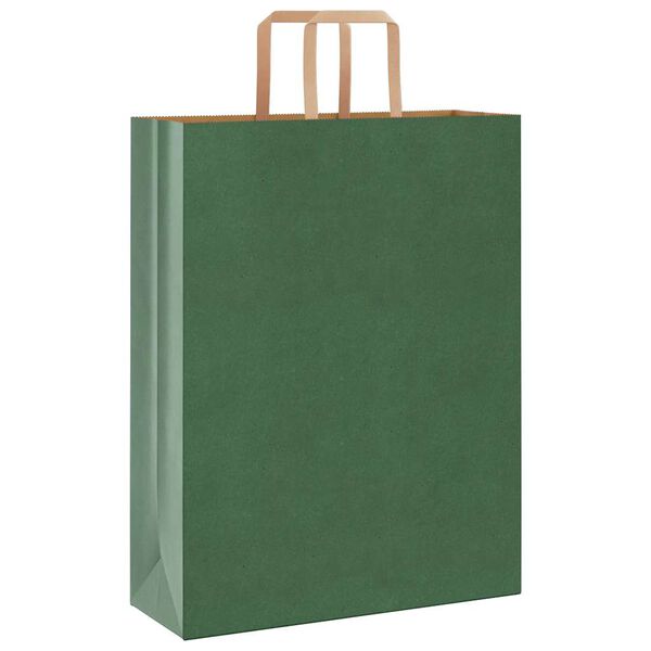 vidaXL Bolsas de papel con asas 50 uds verde 32x12x42 cm
