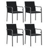 vidaXL Sillas jard&iacute;n y cojines 4 uds rat&aacute;n sint&eacute;tico negro 56x59x84 cm