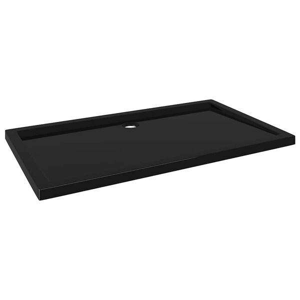 vidaXL Plato de ducha rectangular negro ABS 70x120 cm
