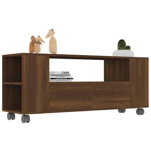 vidaXL Mueble para TV madera contrachapada marrón roble 120x35x48 cm