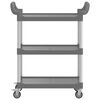vidaXL Carrito de 3 niveles aluminio gris 81x41x92 cm