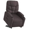 vidaXL Sill&oacute;n reclinable elevable tela marr&oacute;n oscuro