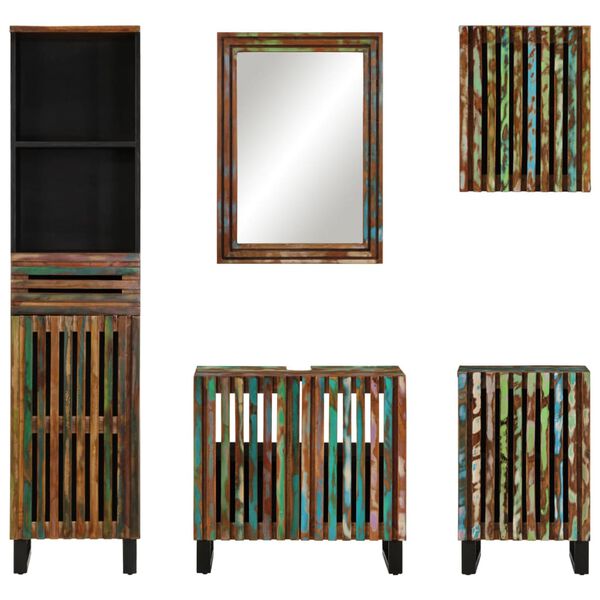 vidaXL Conjunto de muebles de baño 5 piezas madera maciza de acacia