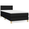 vidaXL Cama box spring con colchón tela negro 90x190 cm