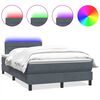 vidaXL Cama box spring con colch&oacute;n y LED terciopelo gris oscuro 120x210 cm