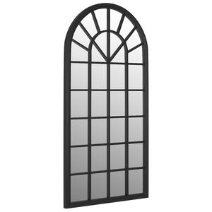vidaXL Espejo de jard&iacute;n hierro negro para uso exterior 90x45 cm