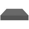 vidaXL Estante flotante de pared MDF gris brillo 50x23x3,8 cm