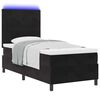 vidaXL Cama Box Spring LED con colch&oacute;n Negro 90 x 190 cm tela