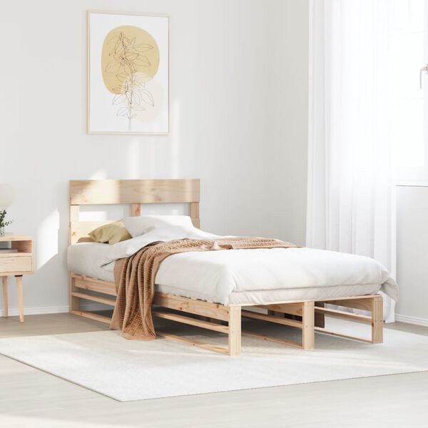 vidaXL Estructura de cama sin colchón madera maciza pino 75x190 cm