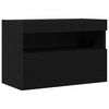 vidaXL Mueble de TV Montado en la Pared Roble negro 60 x 30 x 40 cm