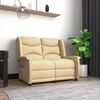 vidaXL Sillón de masaje reclinable de 2 plazas tela microfibra crema