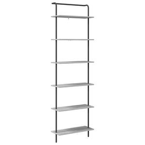 vidaXL Estante de libros 6 niveles 60 x 24 x 203 cm Gris Sonoma