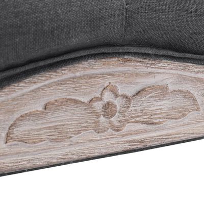 vidaXL Banco lino y madera maciza gris oscuro 110x38x48 cm
