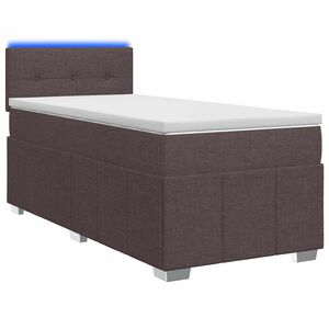 vidaXL Cama box spring con colch&oacute;n Marr&oacute;n Oscuro 90 x 200 cm Tela