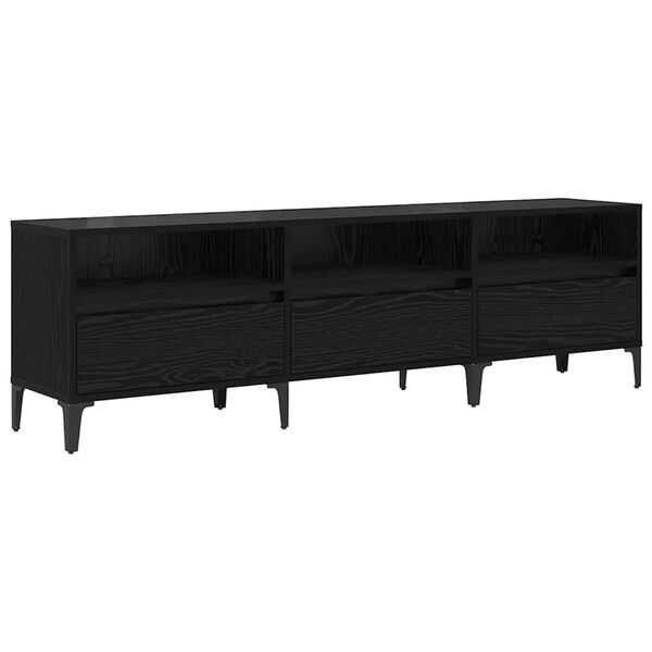 vidaXL Gabinete de TV con caj&oacute;n Roble Negro 150 x 30 x 45 cm