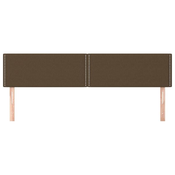 vidaXL Cabeceros tela marr&oacute;n oscuro 200x5x78/88 cm