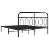 vidaXL Estructura cama sin colchón con cabecero metal negro 135x190 cm
