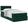 vidaXL Estructura de cama otomana con colch&oacute;n terciopelo verde oscuro