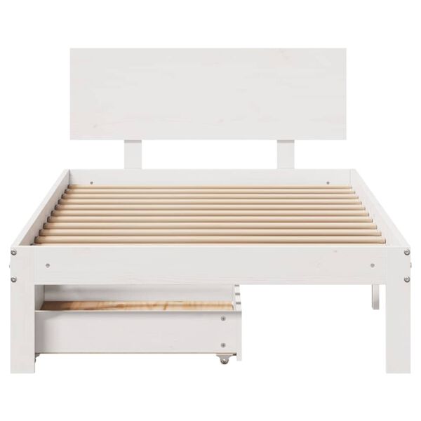 vidaXL Estructura cama con cajones madera maciza pino blanco 100x200cm