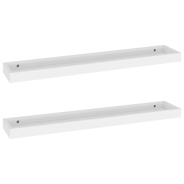 vidaXL Estantes de pared Loggia 2 uds blanco MDF 80x15x4 cm