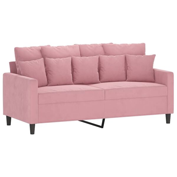 vidaXL Sof&aacute; de 2 plazas terciopelo rosa 140 cm