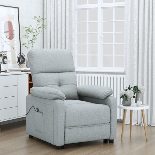 vidaXL Sill&oacute;n elevable tela gris claro