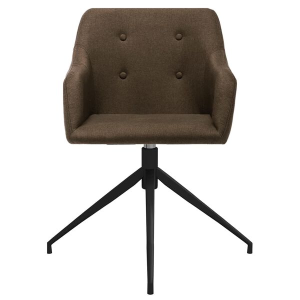 vidaXL Sillas de comedor giratorias 2 unidades tela marr&oacute;n oscuro