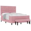 vidaXL Cama tipo Box Spring con coj&iacute;n Rosa 190 x 140 cm Terciopelo
