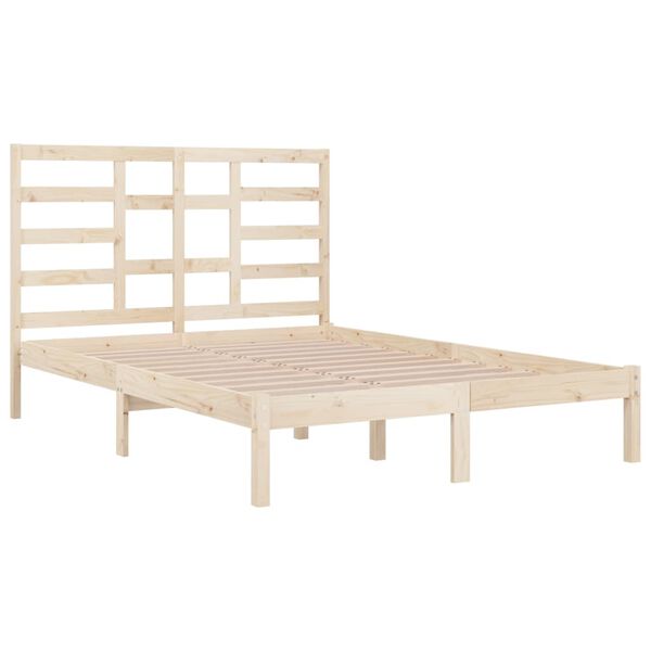 vidaXL Estructura de cama doble sin colchón madera maciza 135x190 cm