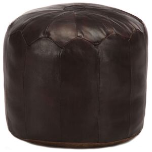 vidaXL Puf marr&oacute;n oscuro 40x35 cm cuero aut&eacute;ntico de cabra