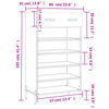 vidaXL Mueble zapatero madera contrachapada blanco brillo 60x35x105 cm