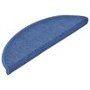 vidaXL Alfombrillas para escaleras 20 unidades 56x17x3 cm Azul Semicircular