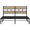 vidaXL Estructura de cama sin colch&oacute;n metal roble Sonoma 135x190 cm