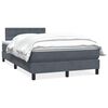 vidaXL Cama box spring con colch&oacute;n terciopelo gris oscuro 120x220 cm