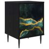 vidaXL Mesa de noche WIJHE Roble Negro 36 x 33 x 51 cm