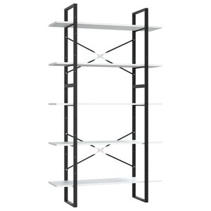 vidaXL Estanter&iacute;a de 5 niveles madera ingenier&iacute;a blanca 100x30x175 cm