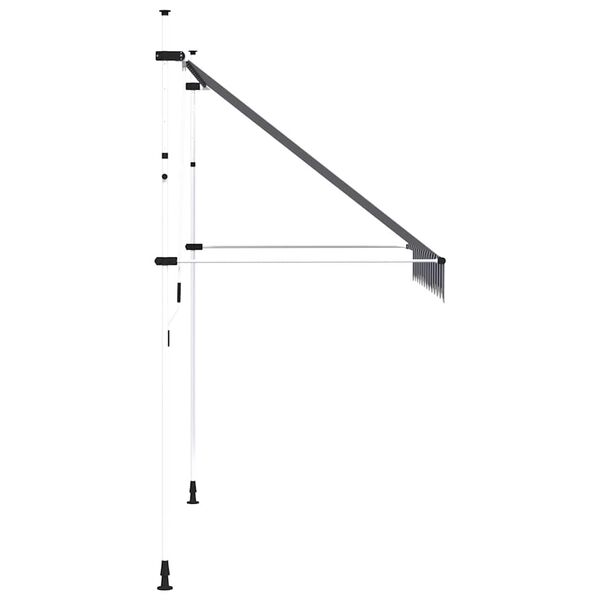 vidaXL Toldo manual retráctil azul y blanco a rayas 250 cm