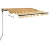 vidaXL Toldo manual retr&aacute;ctil con LED amarillo y blanco 300x250 cm