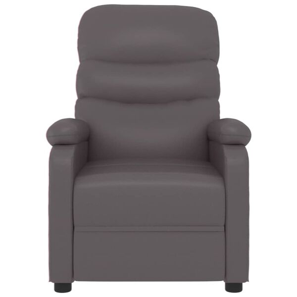 vidaXL Sill&oacute;n reclinable de cuero sint&eacute;tico gris