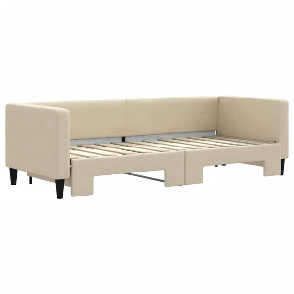 vidaXL Sofá cama nido tela crema 80x200 cm