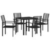 vidaXL Conjunto de Comedor de Jard&iacute;n 5 pcs Negro